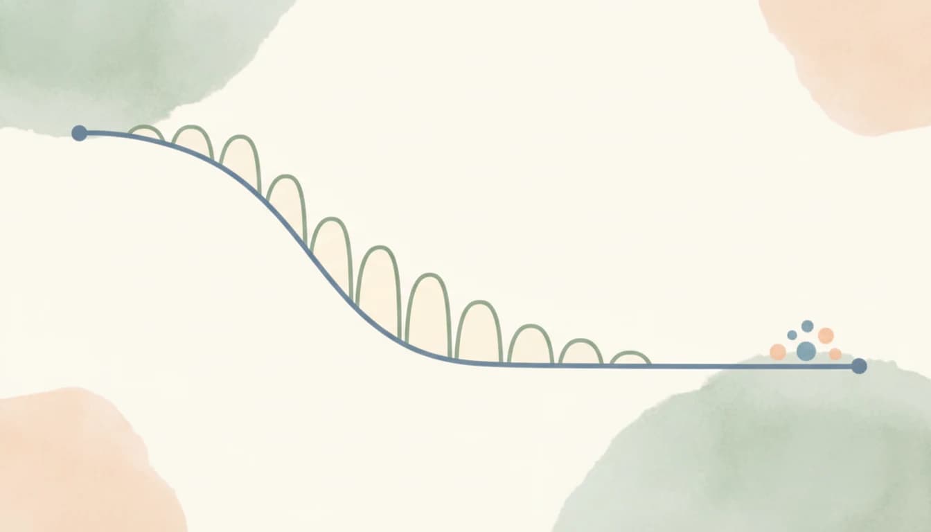 エビングハウスの忘却曲線を表すイラスト