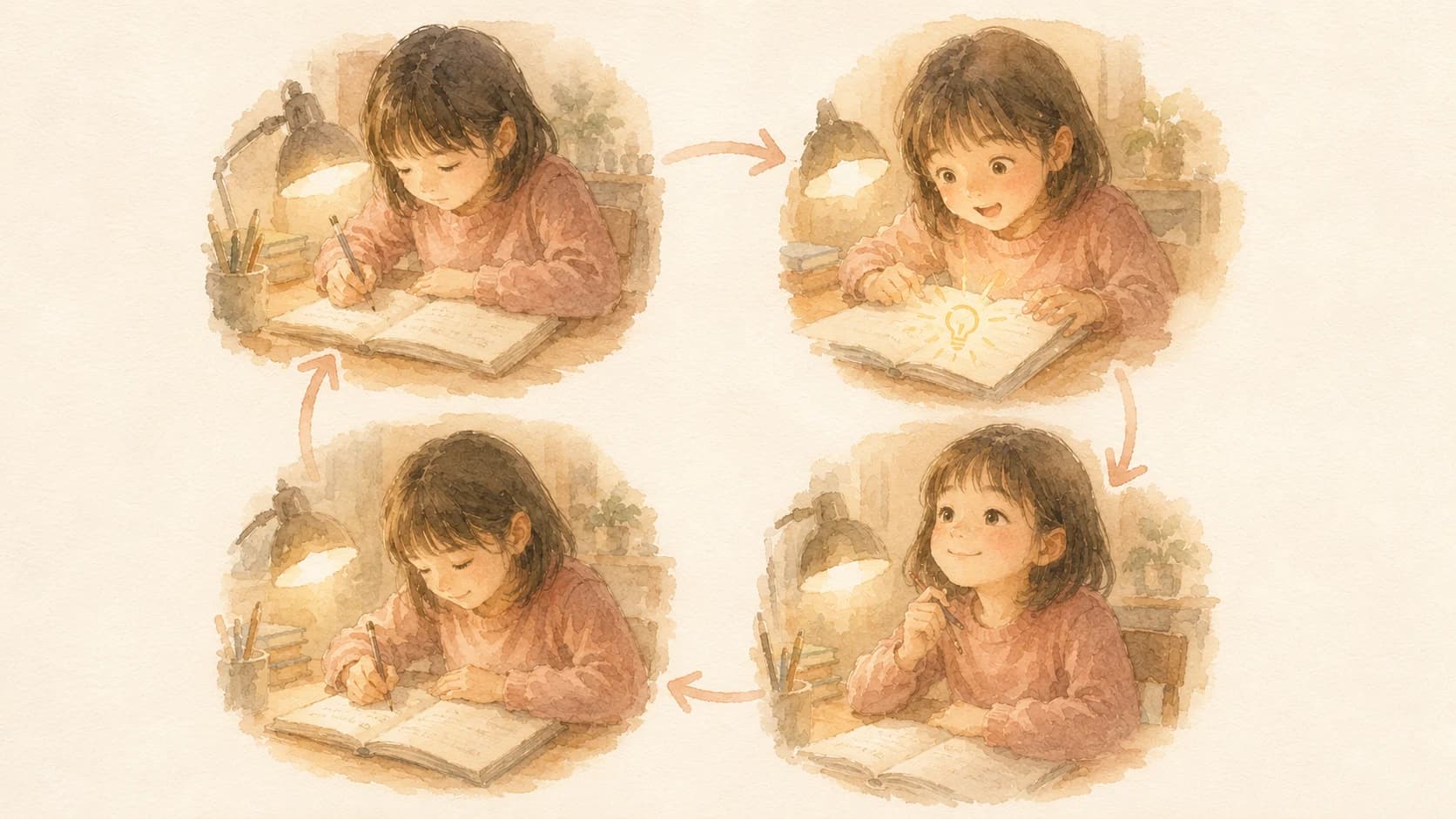 学力と自信が循環する関係を表すイラスト