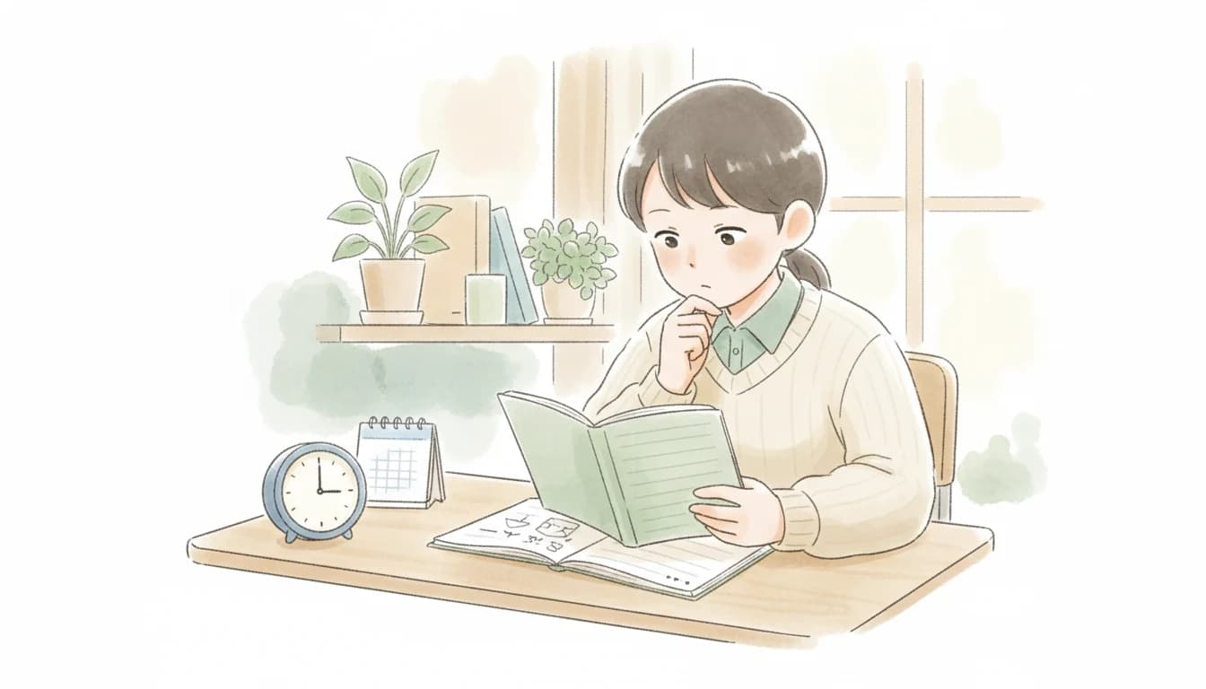 具体的な目標を立てる中学生のイラスト