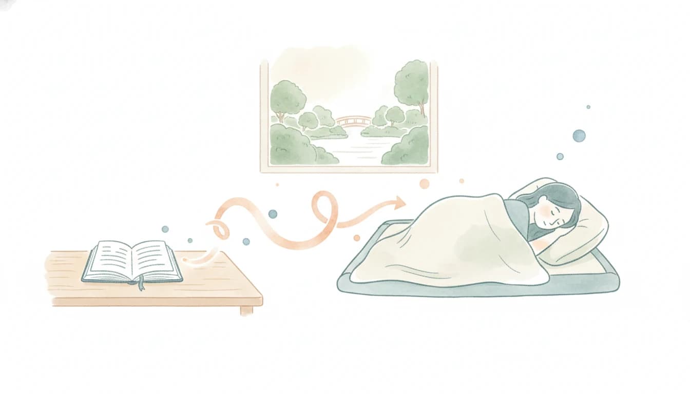 暗記したことが眠りで定着するイメージのイラスト