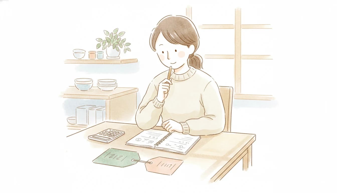家庭教師の料金を比較検討する保護者のイラスト