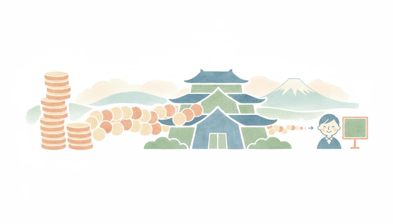 仲介マージンによって講師に届く報酬が減ることを表すイラスト