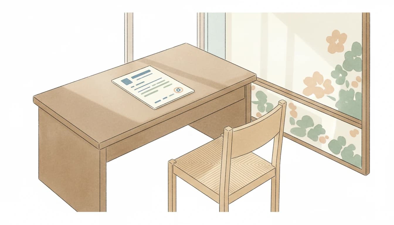 私立学校の教員採用面接を表すイラスト