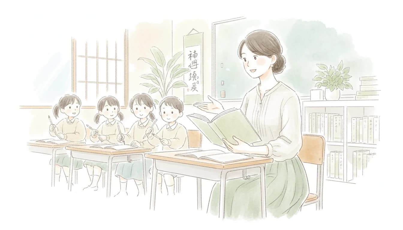 私立学校の先生のイラスト
