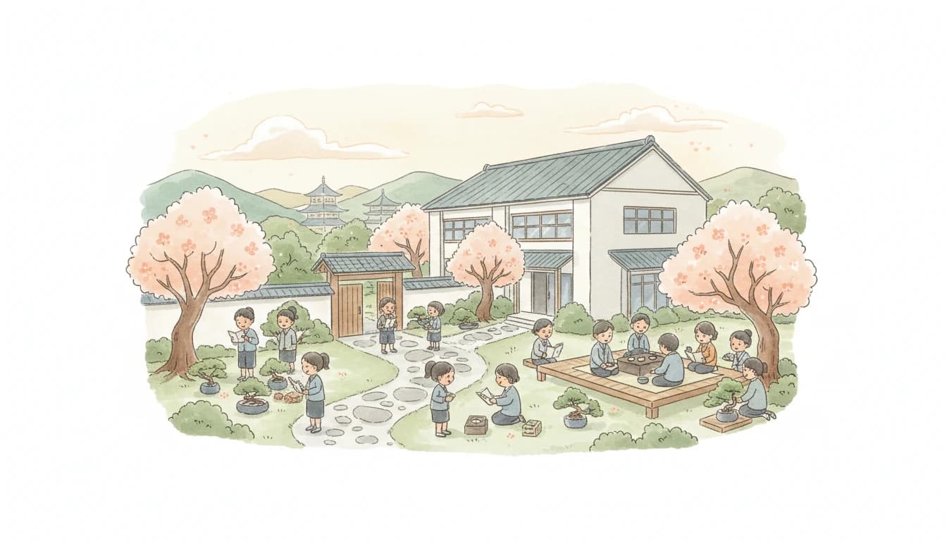 私立学校の校風を表すイラスト