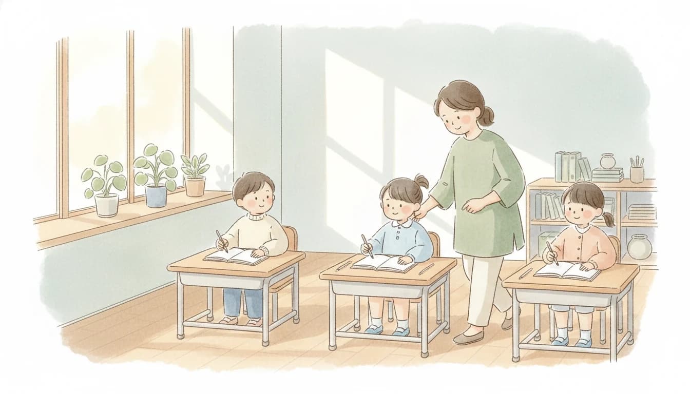 少人数教育のクラスのイラスト