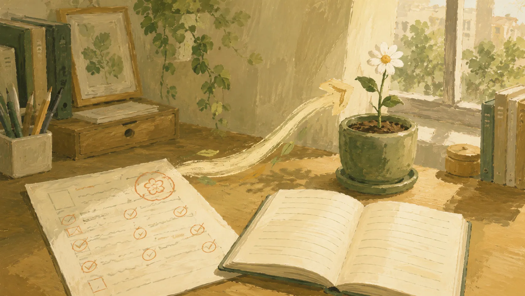 結果が出るから続く、というサイクルの比喩イラスト