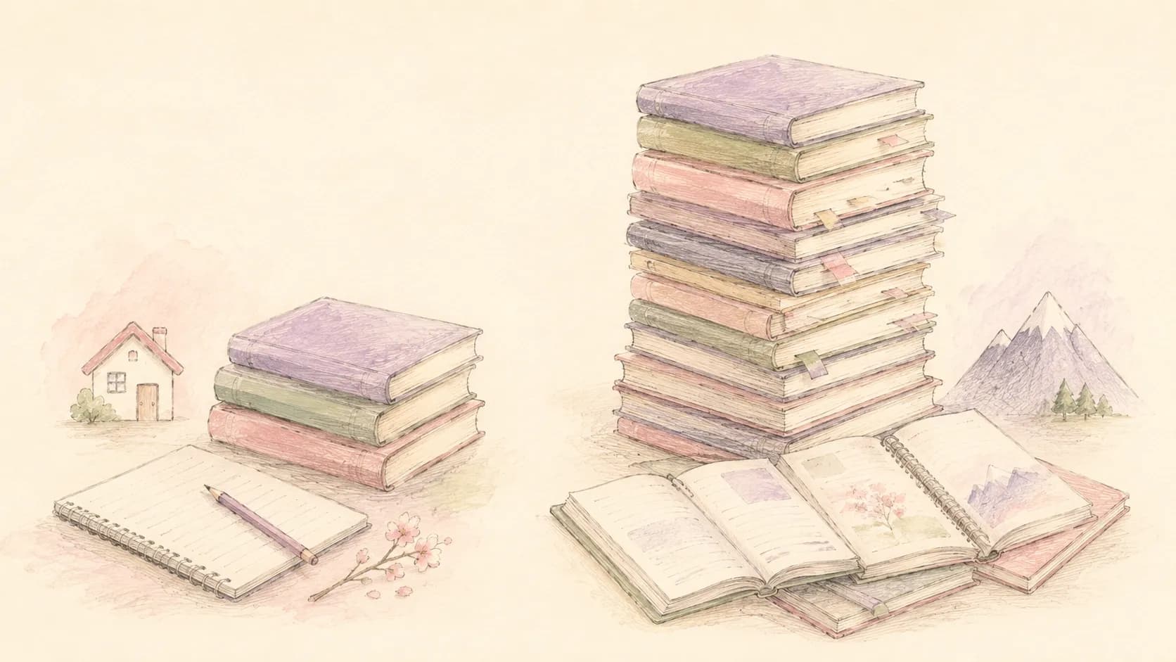 自分の勉強量と上位層の勉強量の差を表すイラスト