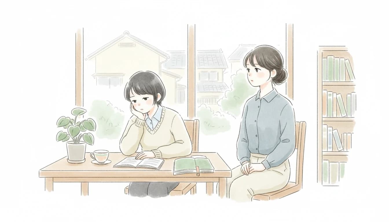 相性が合っていない家庭教師と生徒のイラスト
