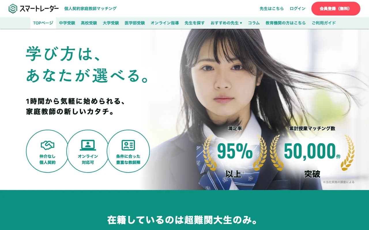 スマートレーダー 公式サイトのスクリーンショット（2026年5月時点）
